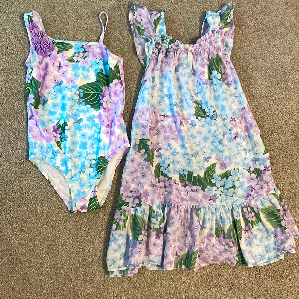 Gymboree Lilac Swimsuit and Coverup Girls Size 8